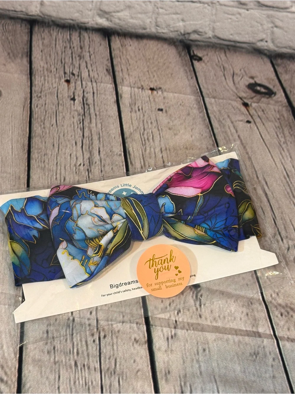 Dream Big Little Jammies Floral Bamboo Headband Bow